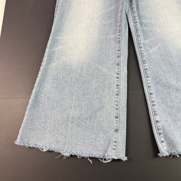 Pistola Jeans Womens Petite 26x24* Izzy Wide Leg Crop Blue Raw Hem Denim Tag 26P - Picture 6 of 16